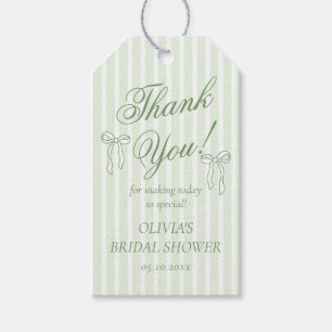 Green Bow Bridal Shower Gift Tags