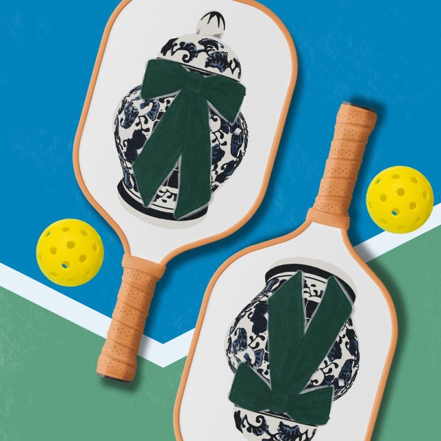 Green Bow Chinoiserie Vase Pickleball Paddle (Creator Uploaded)