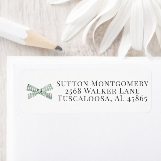 Green Bow Coquette Address Return Address Label (Insitu)