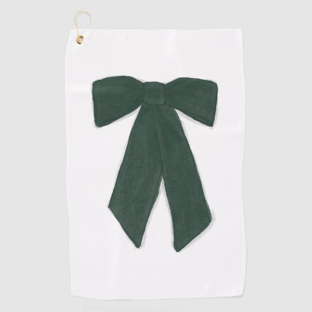 Green Bow Golf Towel  (Front)