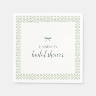 Green Bow Grandmillenial Bridal Shower Napkin