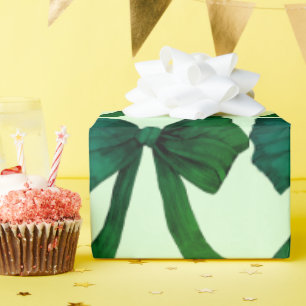 Green Bow Green Wrapping Paper