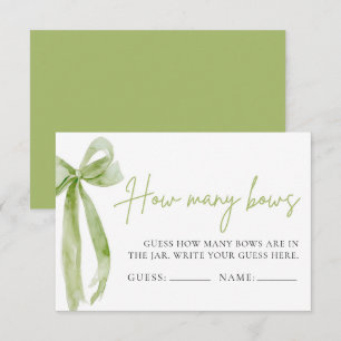 Green Bow Guess How Many Bows Game Invitation