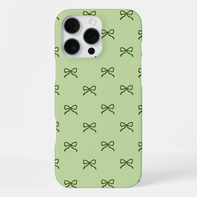 Green Bow Pattern Coquette Girly Spring Summer  iPhone Case (Back)