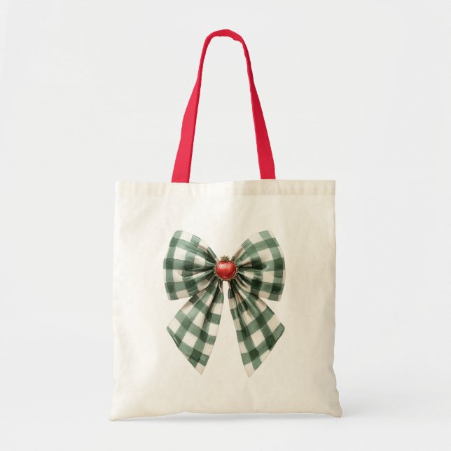 Green Bow Pomegranate   Tote Bag (Front)