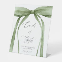 Green Bow She's Tying the Knot Cards and Gift Sign