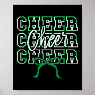 Green Bow Sport Cheer Cheerleader Cheerleading Gir Poster