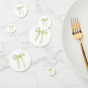 Green Bow Table Confetti