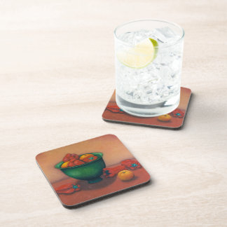 Green bowl still life coaster