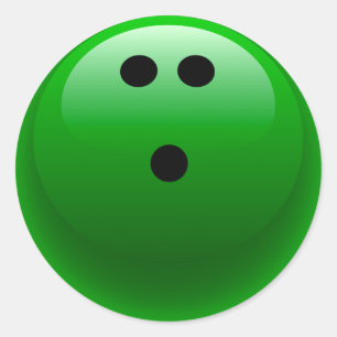 Green Bowling Ball Classic Round Sticker
