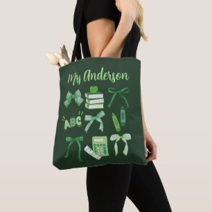 Green Bows Elementary Teacher St Patrick's Day Tote Bag