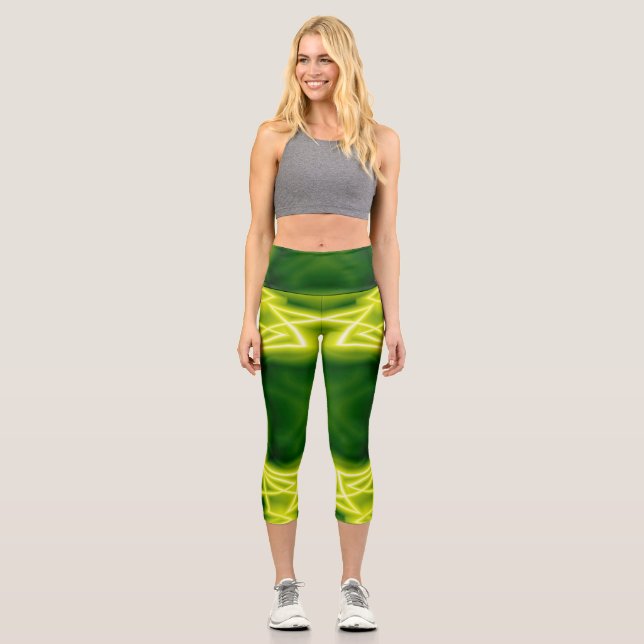 Green Box Capri Leggings (Front)