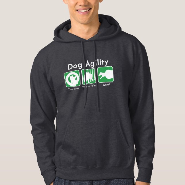 Green Boxes Dog Agility Hooded Sweatshirt (Front)