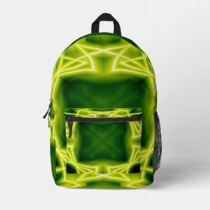 Green Boxes Printed Backpack