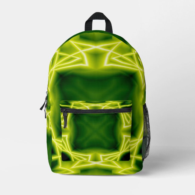 Green Boxes Printed Backpack (Front)