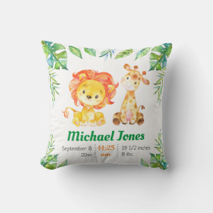 Green Boy Nursery Jungle Safari Baby Shower Gift Cushion
