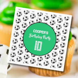 Green Boy Soccer Birthday Party Napkin