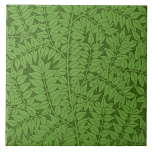 Green Branch Pattern (Jungle Art) (William Morris) Ceramic Tile