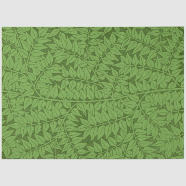 Green Branch Pattern (Jungle Art) (William Morris) Tissue Paper (Front)