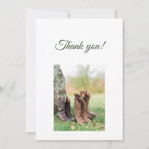 Green Branches Flat Thank You Card