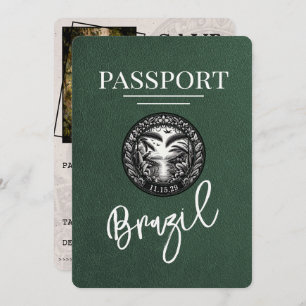 Green Brazil Passport Save The Date