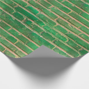 Green Brick Wall Wrapping Paper