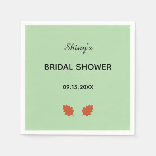 Green bridal shower coaster napkin