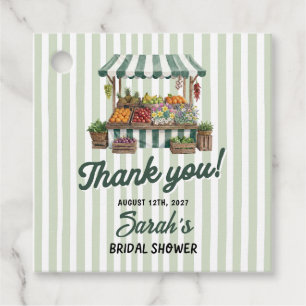 Green Bridal Shower Fresh Off The Market Favour Tags
