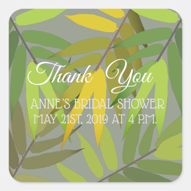 Green Bridal Shower Stickers (Front)