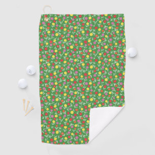 Green, Bright, Fun Floral Ditsy Golf Towel