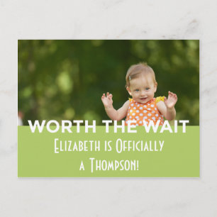 Green Bright Modern Stripes Adoption Announcements