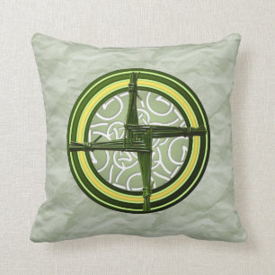 Green Brigid's Cross on Green Cushion