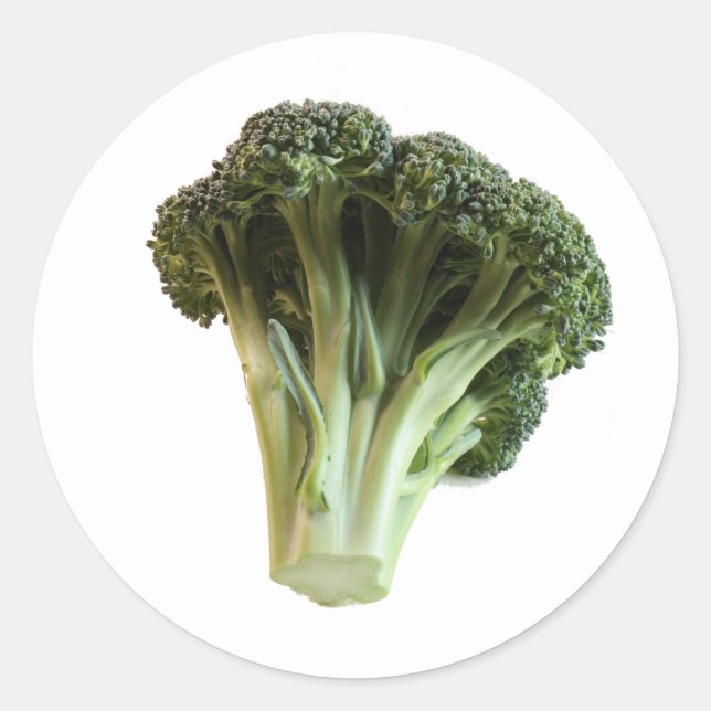 Green Broccoli Floweret Fresh Vegetable  Classic Round Sticker (Front)