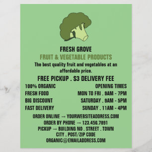 Green Broccoli, Greengrocers Advertising Flyer