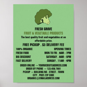 Green Broccoli, Greengrocers Advertising Poster