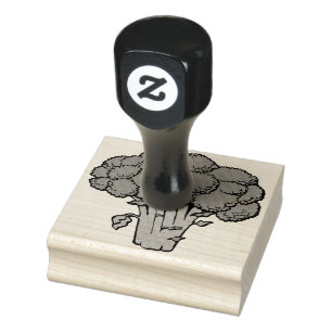 Green Broccoli Rubber Stamp