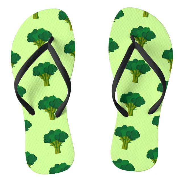Green Broccoli Vegetable Healthy Eating Veggie Thongs (Footbed)