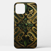 Green Bronze Ornamental Plaid Decoration Pattern