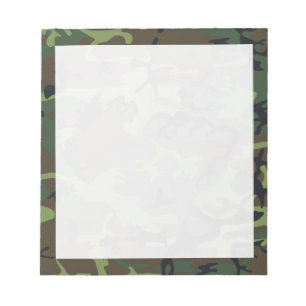 Green, Brown, Black Camo Camouflage Notepad