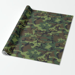 Green Brown Black Hunting Camouflage Wrapping Paper