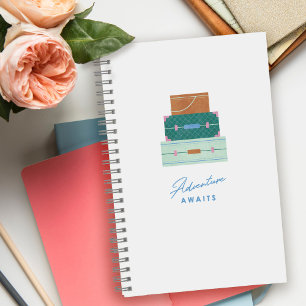 Green Brown Blue Adventure Awaits Spiral Notebook