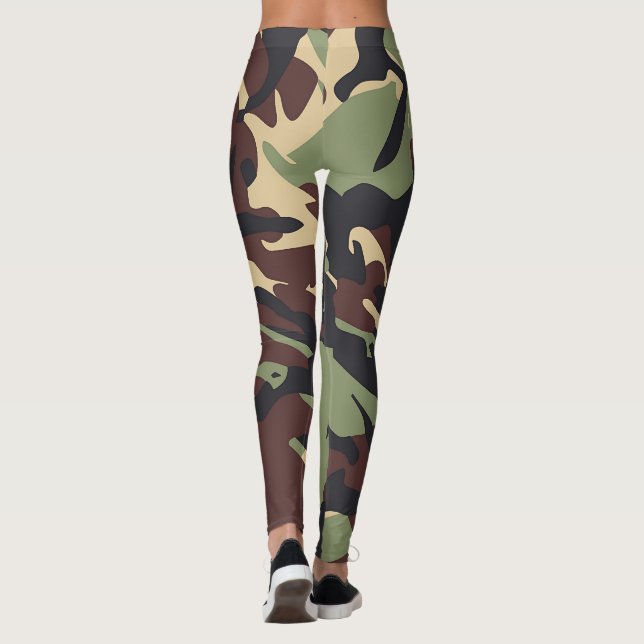 Green Brown Camou Leggings (Back)