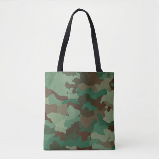 Green Brown Camouflage Army Military Tote Bag