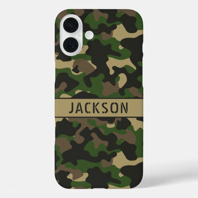 Green Brown Camouflage Personalised Case-Mate iPhone Case (Back)