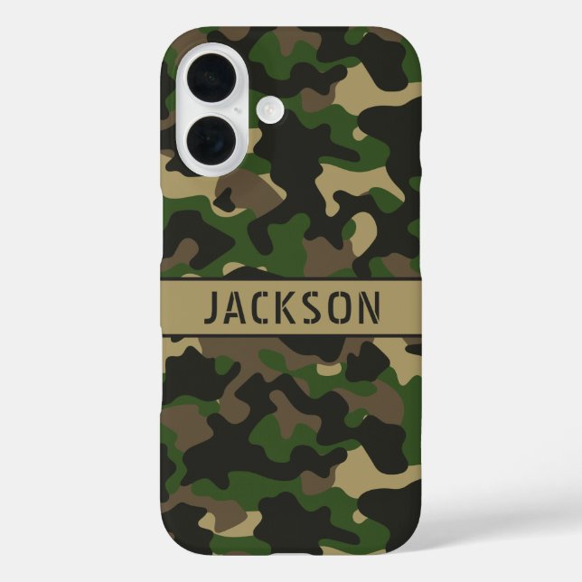 Green Brown Camouflage Personalised Case-Mate iPhone Case (Back)