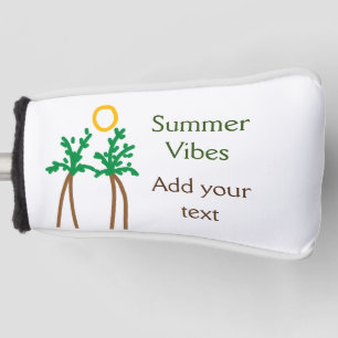 Green brown coconut tree summer vibes add your tex golf head cover