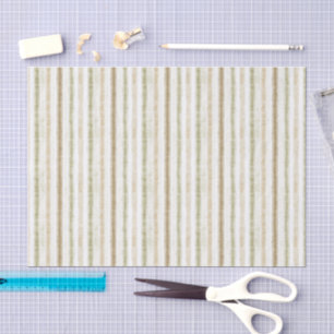 Green Brown Cream Stripes Birthday Tissue Paper