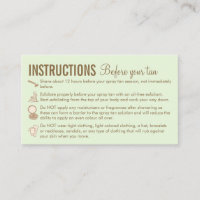 Green Brown Instructions Before After Spray Tan