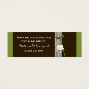 Green Brown Ivory Bleeding Heart Favour Tags