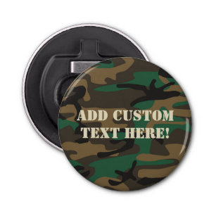 Green Brown Military Camo Camouflage Bottle Opener